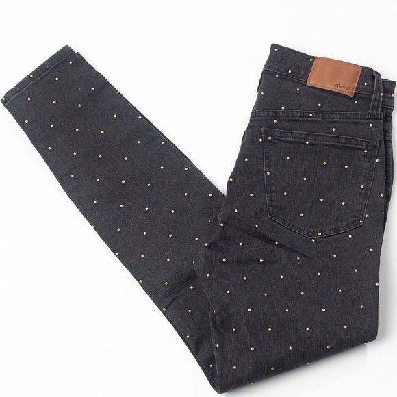 Madewell Denim - Madewell high rise skinny jeans metallic dot SZ 26
